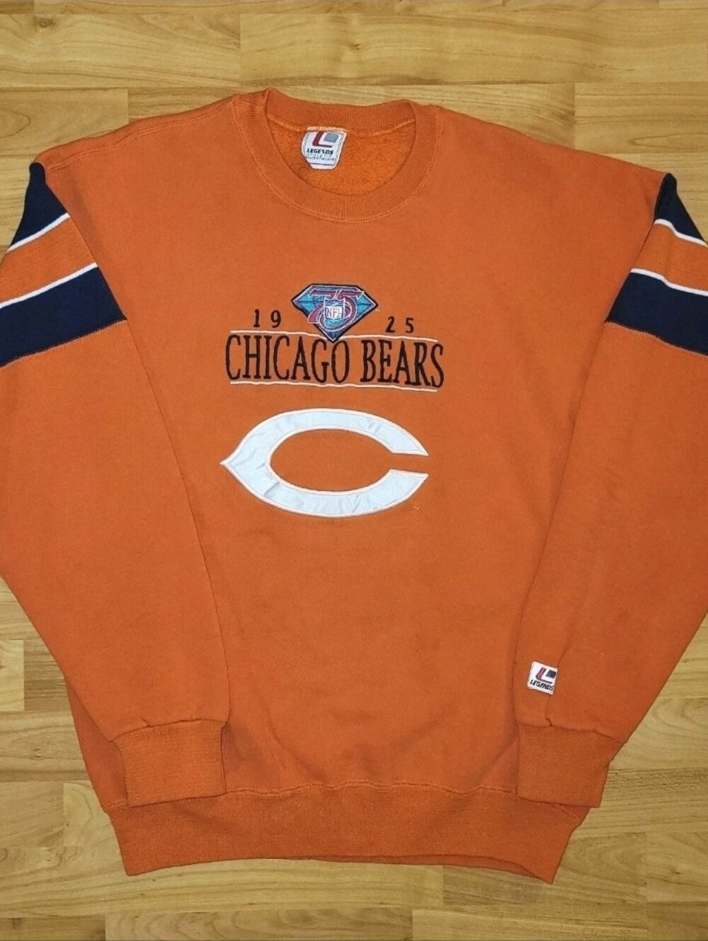 Vintage Chicago Bears NFL Legends Athletics Orange Crewneck Sweatshirt, Large